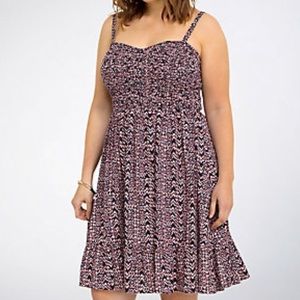 Torrid Pink/Blue Ikat Stretch Bodice Dress! (Sz 3)